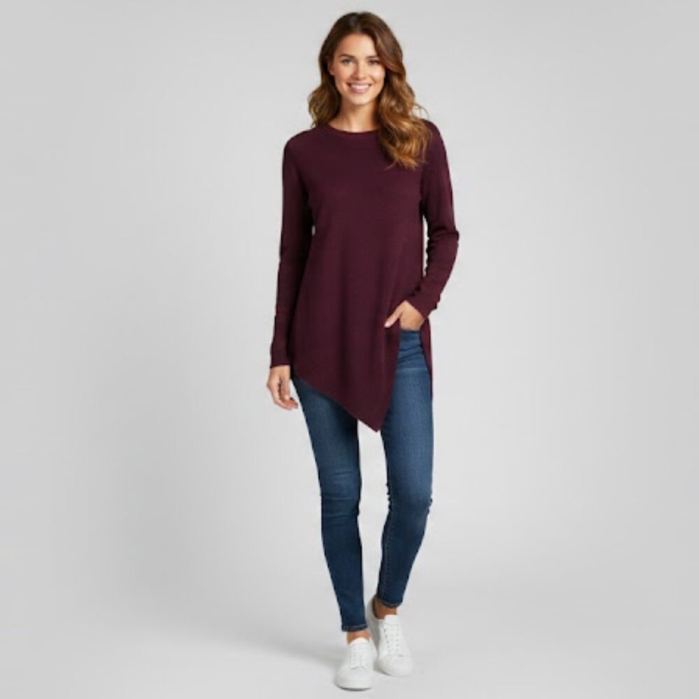Anthropologie Matty M asymmetrical plum sweater